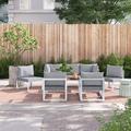 Modway Fortuna 10 Piece Outdoor Patio Sectional Sofa Set Metal in Gray | Wayfair EEI-1720-WHI-GRY-SET