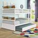 Harriet Bee Full Over Full Bunk Bed w/ Trundle Wood in Gray | 59.8 H x 57 W x 79.5 D in | Wayfair 44BBC4E9231F4B19ADF4E630136B8682