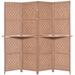 Bay Isle Home™ Makela 99" W x 71" H Bamboo/Rattan Folding Room Divider Wood/Bamboo/Rattan in White/Brown | 71 H x 99 W x 2 D in | Wayfair