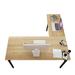 Inbox Zero Reversible L-Shape Desk Wood/Metal in Black | 29.5 H x 55 W x 55 D in | Wayfair 2812A763D9DF4DFBA7541CD8C7EC86EC