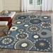 Blue 42 x 0.5 in Area Rug - Red Barrel Studio® Floral Handmade Tufted Denim Indoor/Outdoor Area Rug | 42 W x 0.5 D in | Wayfair