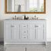 Sand & Stable™ Finley 60" Double Bathroom Vanity Set Wood/Marble in White | 35.25 H x 60.25 W x 18.75 D in | Wayfair