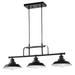 Longshore Tides Krauss 3 - Light Kitchen Island Linear Pendant Metal in Black | 12 H x 32.25 W x 8.75 D in | Wayfair