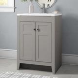 Sand & Stable™ Finley 24" Single Bathroom Vanity Set Wood/Marble in Gray | 35.02 H x 24.25 W x 18.75 D in | Wayfair