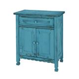 Birch Lane™ Cain 24" Wide en Rectangular Accent Cabinet Farmhouse Style Rustic Antique Finish & Storage in Blue | 30 H x 24 W x 13 D in | Wayfair