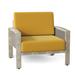 Woodard Metropolis Patio Chair w/ Cushions Metal in Gray, Size 28.25 H x 36.25 W x 33.0 D in | Wayfair 3G0406-70-27Y-18B