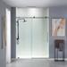 WoodBridge 56" - 60" W x 76" H Single Sliding Frameless Shower Door Tempered Glass in Gray | 76 H in | Wayfair MBSDC6076