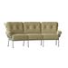 Woodard Terrace 114" Wide Patio Sofa w/ Cushions Metal in Gray/Brown | 38 H x 114 W x 48 D in | Wayfair 790064-72-43C