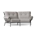 Woodard Terrace 82.5" Wide Loveseat w/ Cushions Metal in Black | 38 H x 82.5 W x 42 D in | Outdoor Furniture | Wayfair 790063-92-87N