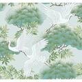 York Wallcoverings Sprig & Heron 27' L x 27" W Wallpaper Roll Non-Woven in Green/Blue | 27 W in | Wayfair AF6589