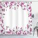 Winston Porter Jacobson Vintage Frame w/ Ivy Floral Design w/ Leaves Buds & Branches Print Single Shower Curtain Polyester | 75 H x 69 W in | Wayfair