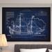 Wexford Home Vintage Sailing Ship Blue Sketch - Graphic Art Print on Canvas Canvas, Solid Wood in Blue/White | 16 H x 20 W x 1.5 D in | Wayfair