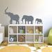 Wallums Wall Decor Marching Elephants Wall Decal Vinyl in Gray | 21 H x 48 W in | Wayfair marching-elephants-48x21_Storm