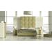 Orren Ellis Ahnia Solid Wood Upholstered Standard 4 Piece Bedroom Set Upholstered in Brown/Green/White | Full/Double | Wayfair