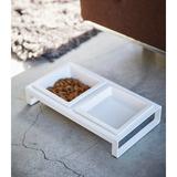 Yamazaki Home Steel & Ceramic Pet Food Stand, 2 Bowls For Food & Water, Short | 2.4 H x 11.4 W x 6.1 D in | Wayfair 4207
