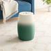 Hokku Designs Alixandrea Ribbed Porcelain Garden Stool Ceramic in Green/Brown | 17.25 H x 12.25 W x 12.25 D in | Wayfair ZPCD2674 39867857
