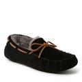 Fireside By Dearfoams Victor Genuine Shearling Moc Tie - Mens 11 Black Slipper Medium