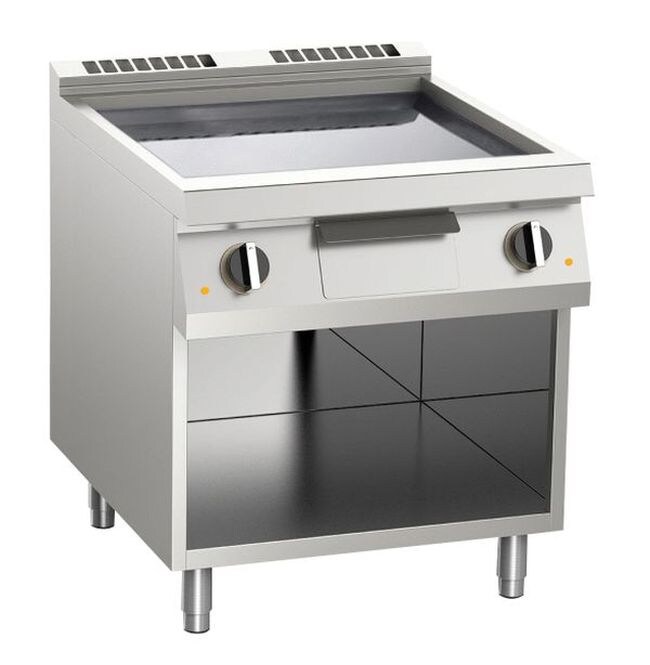 KBS Gastrotechnik KBS Gas Grillplatte glatt Verchromt 14 Kw mit 2 Heizzonen offener Unterbau Image