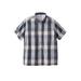 Men's Big & Tall Short Sleeve Printed Check Sport Shirt by KingSize in Grey Buffalo Check (Size 5XL)