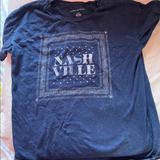 American Eagle Outfitters Tops | American Eagle Nashville T-Shirt Top Tee Ladies M | Color: Blue | Size: M