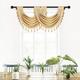 ELKCA Thick Chenille Waterfall Swag Valances for Living Room Gold Valance Window Curtains for Kitchen,Pack of 2 (Gold, 30" W x 22" L)