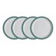 Denby - Elements Fern Green Dinner Plates Set of 4 - Dishwasher Microwave Safe Crockery 26.5cm - Green, White Ceramic Stoneware Tableware - Chip & Crack Resistant Large Plates