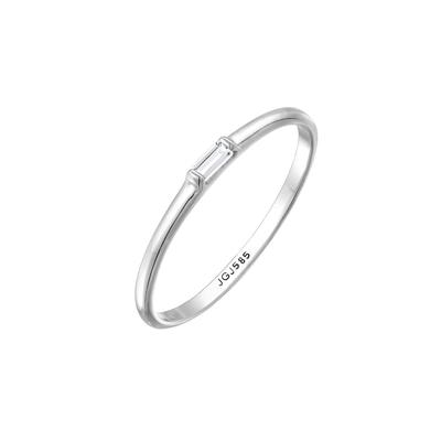 Elli PREMIUM Stapelring Topas Rechteck Verlobung 585 Weißgold 56 Damen Image