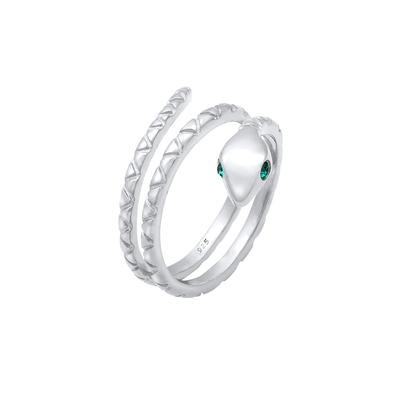 Elli Schlange Kristalle 925 Silber vergoldet 54 Damen Image