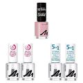 Manhattan Last und Shine Nagellack, Nr.100 Be a Queen, 1er Pack (1 X 8 ml) + Last und Shine Top Coat, Nr. 001 Clear, 2er Pack (2 X 12 ml) + Nr.001 Clear, 2er Pack (2 X 12 ml)