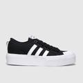 adidas nizza platform trainers in black & white