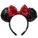 Disney Accessories | Minnie Mouse Sequin Headband | Color: Black/Red | Size: Os