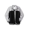 Men's Big & Tall Coaches Collection Baseball-Inspired Jacket by KingSize in Black (Size 3XL)