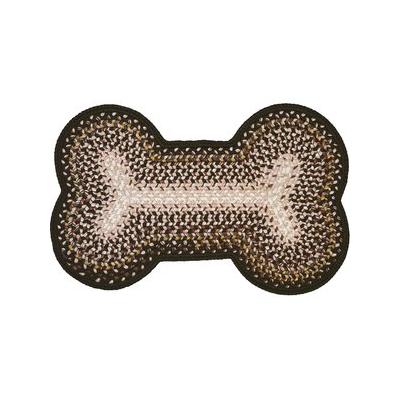 Homespice Bone Shaped Ultra Durable Braided Dog & Cat Placemat, Black Mist, 25 x 39 in