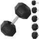 MAR International’s Heavy Duty HEX Dumbbell hand weight Barbell Perfect for Bodybuilding fitness weight lifting training home gym equipment Weighted Rubber Coated Dumbbells 25kg (sold single)