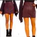 Free People Skirts | Free People Modern Femme Faux Leather Mini-Skirt | Color: Brown/Red | Size: 2