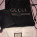 Gucci Bags | Authentic Gucci Logo Leather Drawstring Backpack | Color: Black | Size: Os