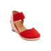 Wide Width Women's The Abra Espadrille by Comfortview in Classic Red (Size 7 1/2 W)