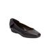 Wide Width Women's The Delia Slip On Flat by Comfortview in Black (Size 8 W)