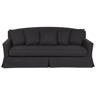 Sofa Schwarz Polsterbezug 3-Sitzer Ausziehbarer Bezug Klassisch Mediterran Wohnzimmer