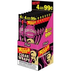 Zig Zag Pink Rillo Size Blunt Wraps