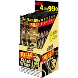 Zig Zag Gold Rillo Size Blunt Wraps