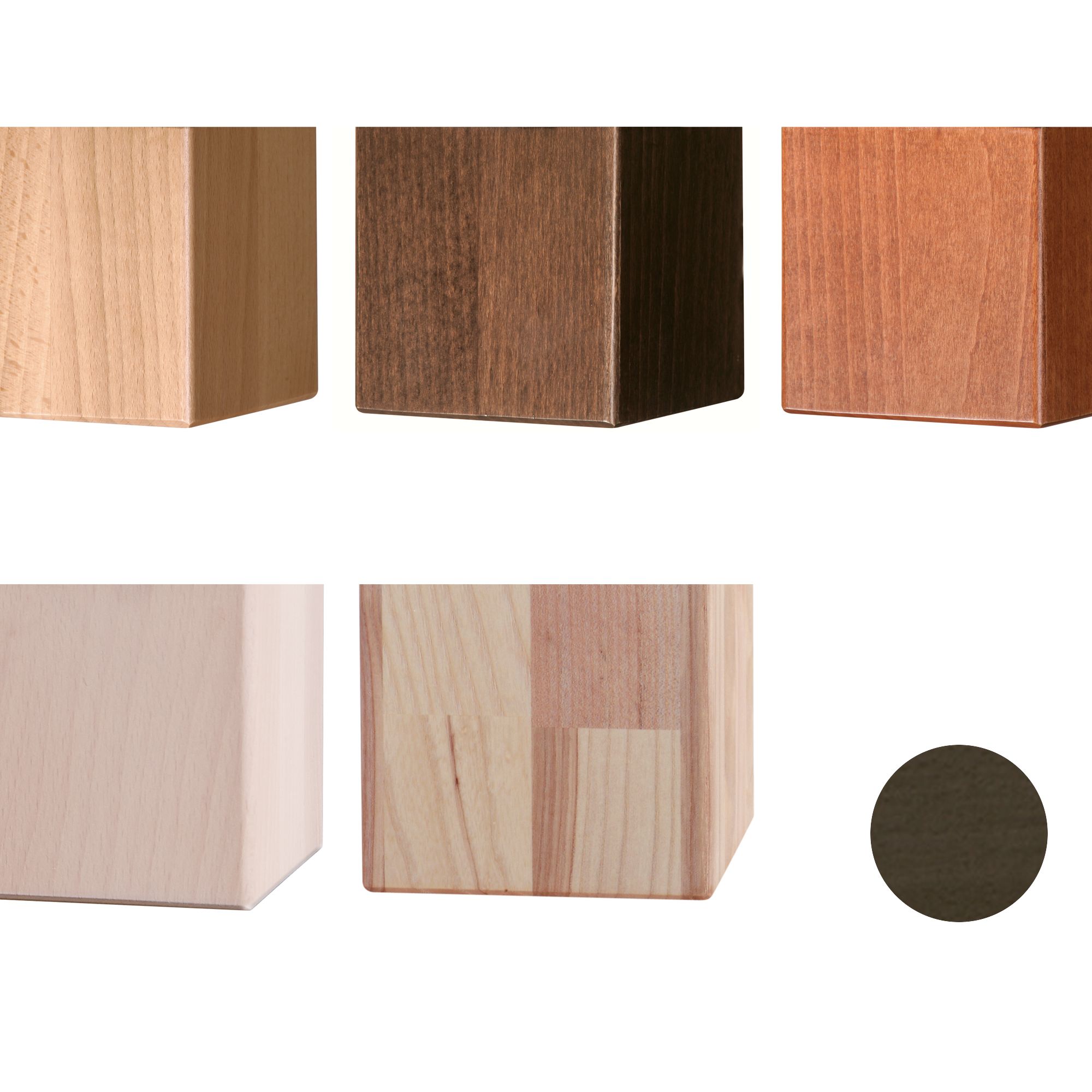 Hasena Soft-Line Füsse Ivio 4er-Set / 10 cm / Akazie Vintage braun, lackiert