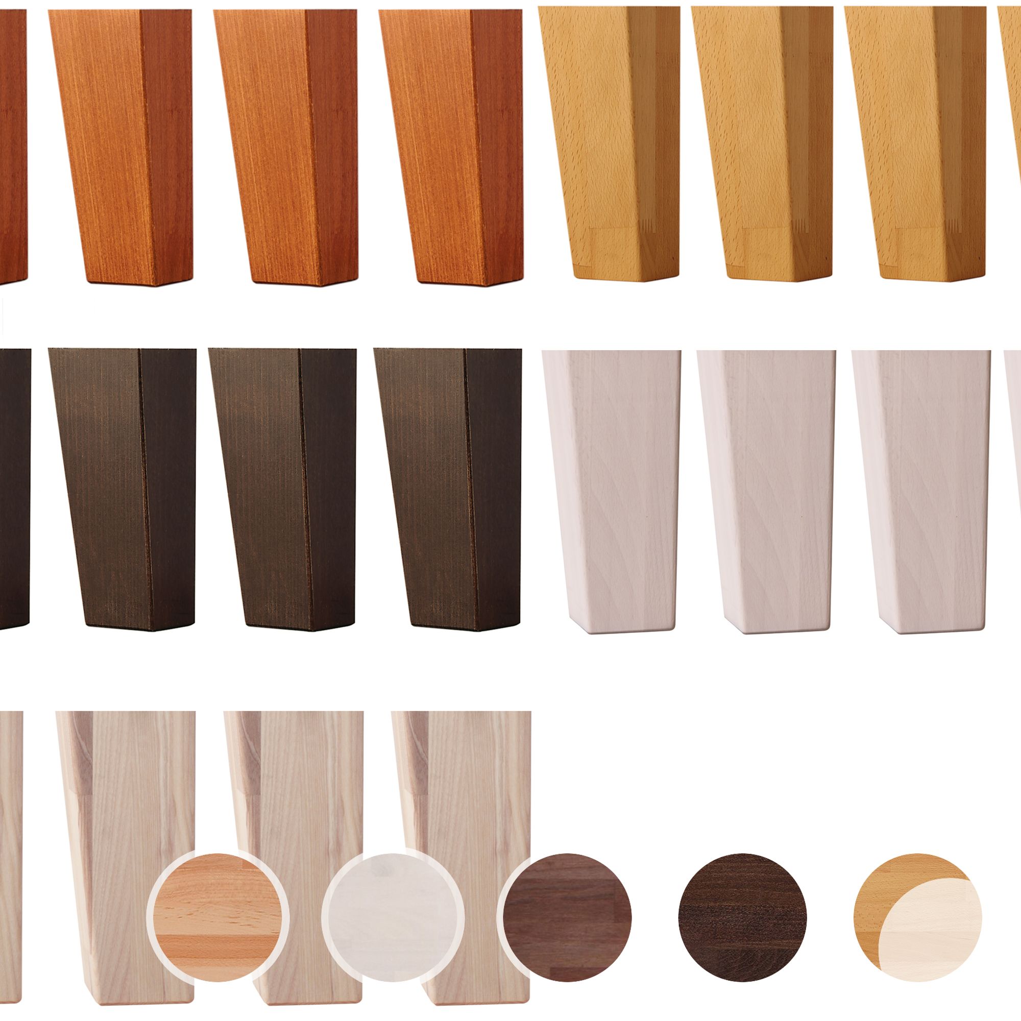 Hasena Wood-Line Füsse Juve 4er-Set / 25 cm / Kernbuche natur Image