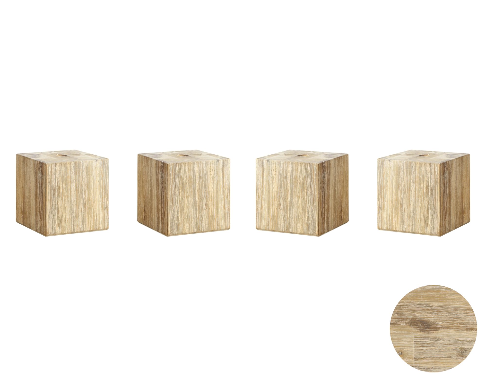 Hasena Factory-Chic Füsse Ivio 4er-Set / 10 cm / Eiche sägerauh natur Nachbildung Image