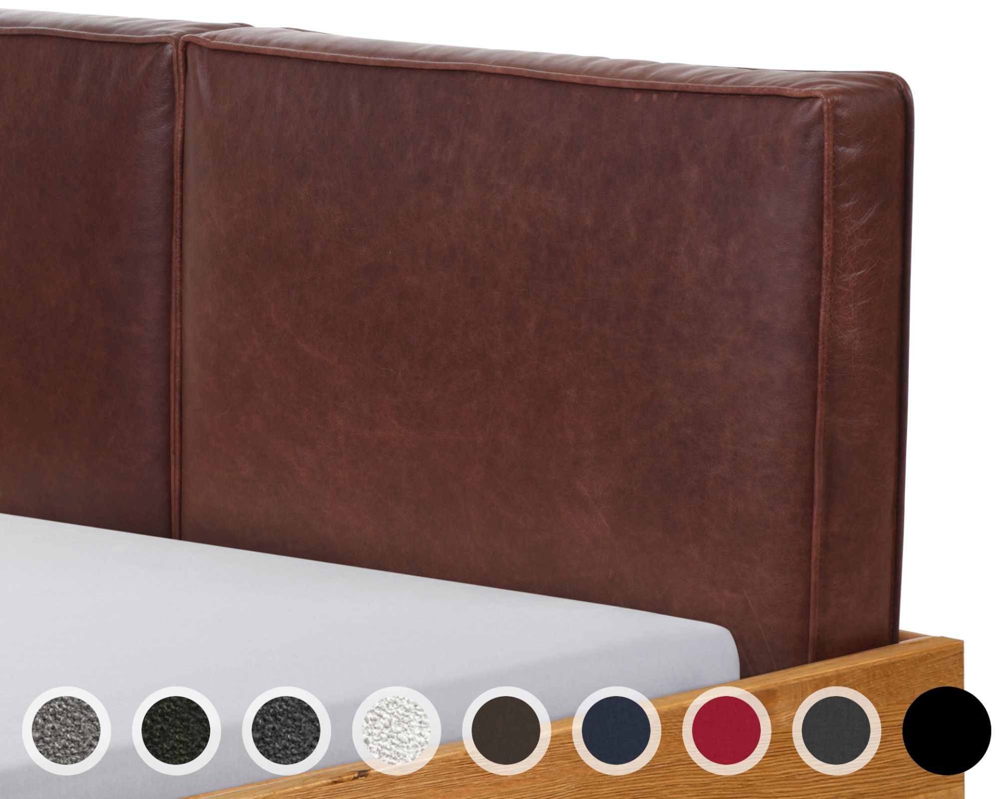 Hasena Factory-Chic Kopfteil Cena 140 cm / PK4 Echtleder 507 creta Image