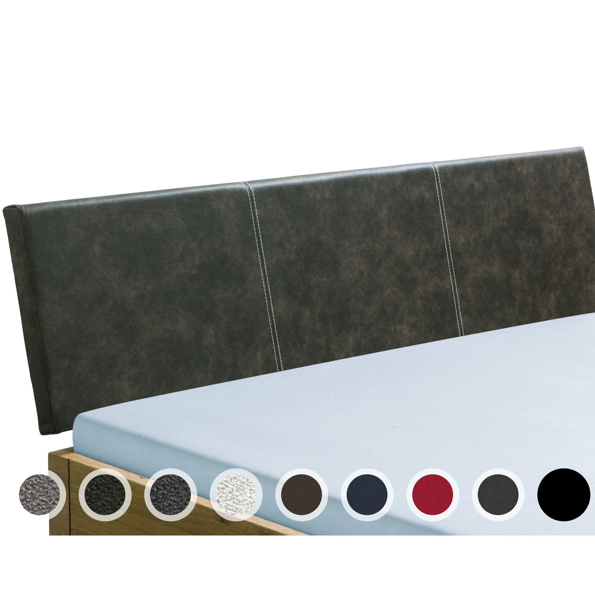 Hasena Oak-Line Kopfteil Arora 100 cm / PK3 Alpina 394 Smoke Image