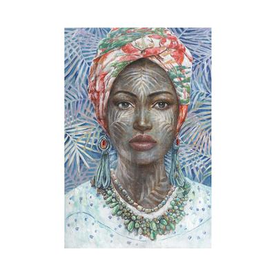 La Casa »African Lady mit Turban« Ölbild handbemalt auf Leinwand Image