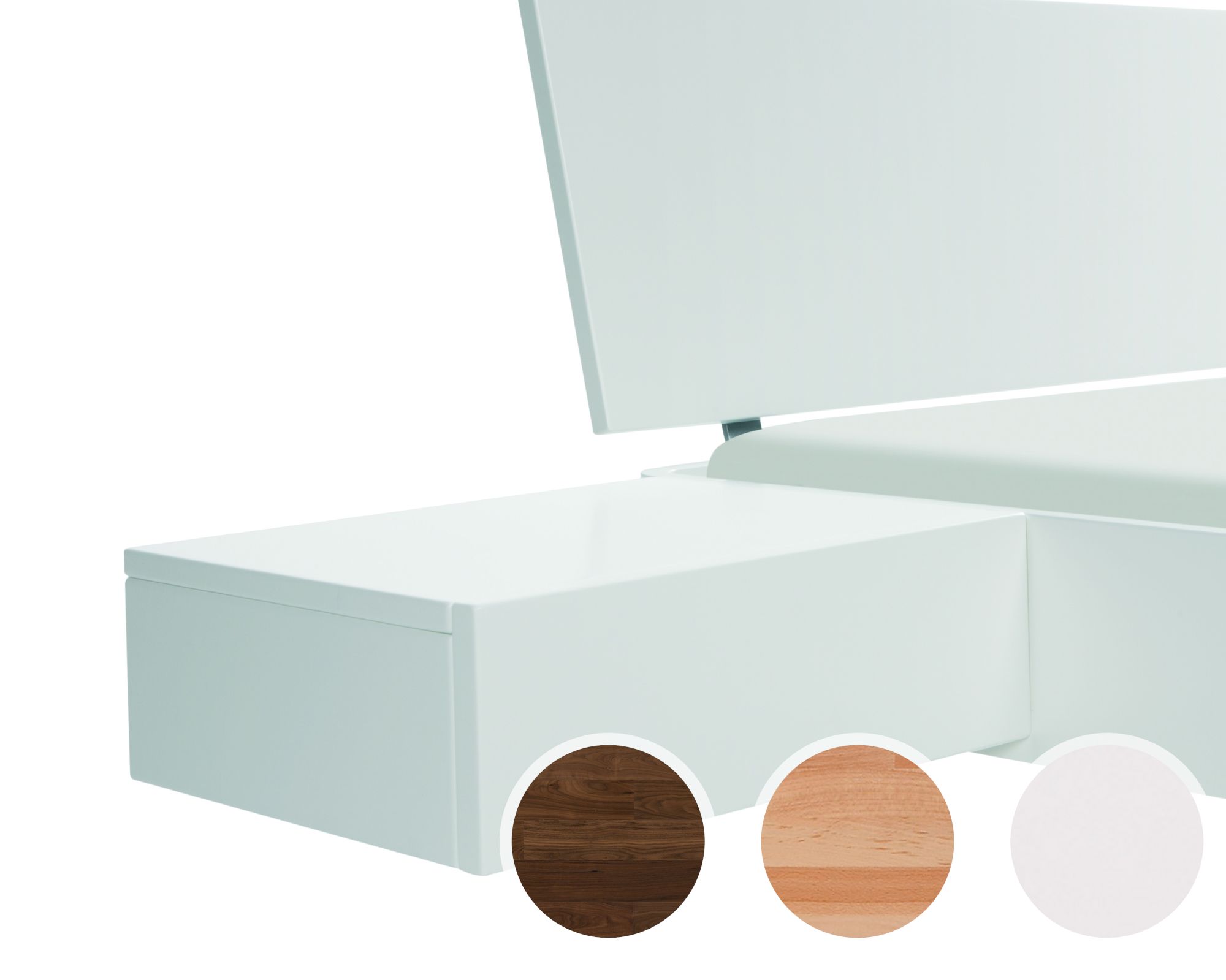 Hasena Fine-Line Nachttisch Caja Buche weiss deckend