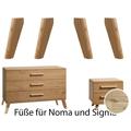 Hasena Boxspring Füsse Sima 4er-Set / 10 cm / Eiche bianco, gebürstet, geölt