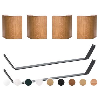 Hasena Oak-Line Füsse Slitto 2er-Set / 25 cm / 200 cm / Eiche cognac, gebürstet, geölt / Alu Image